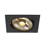 SLV New Tria 1 Spot Aluminium Noir Carré | Diamètre 150mm - Convient pour 1x GU10 (AR111) 