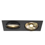 SLV New Tria 2 Spot Aluminium Noir | Convient pour 2x GU10 (AR111) 