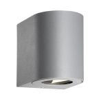 Nordlux Canto 2 Applique Murale Aluminium Gris Up & Down - 10.6W 500lm - 830 Blanc Chaud | IP44