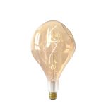 Calex XXL Organic Evo Dorée LED E27 Filament 6W 300lm- 818 Blanc Très Chaud | Dimmable