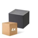 Lot 4x D'Lite Elingen Applique Murale Solar Noir Up & Down - 830 Blanc Chaud | IP54 - Détecteur De Mouvement
