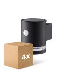 Lot 4x D'Lite Solis Applique Murale Solar Noir Up & Down - 830 Blanc Chaud | IP54 - Détecteur De Mouvement