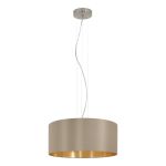 Eglo Suspension Luminaire Maserlo Acier Nickel Satiné | Convient pour 3x E27