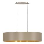 Eglo Suspension Luminaire Maserlo Acier Nickel Satiné | Convient pour 2x E27