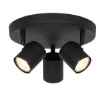 D'Lite Spot Trop Métal Sablonneux Noir | Convient Pour 3x GU10