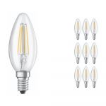 Lot 10x Ledvance CLASSIC LED E14 Bougie Filament Claire 4W 470lm - 840 Blanc Froid | Équivalent 40W