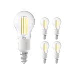 Lot 5x Calex Smart Tuya Wifi E14 Boule 4.5W 450lm - 818-830 Variable Blanc | Dimmable - Équivalent 40W 