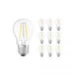 Lot 10x Ledvance Classic LED E27 Boule Filament Claire 2.5W 250lm - 827 Blanc Très Chaud | Équivalent 25W