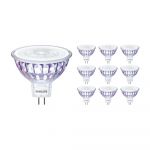 Lot 10x Philips Master Value LED Spot GU5.3 MR16 5.8W 450lm 36D - 927 Blanc Très Chaud | Meilleur rendu des couleurs - Dimmable - Équivalent 35W