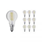 Lot 10x Osram Retrofit LED E14 Boule Filament Claire 4W 470lm - 840 Blanc Froid | Équivalent 40W