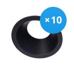 Lot 10x Noxion Encastré Spot D-round MR16 inclinable Noir | Diamètre 70mm - GU10 Culot
