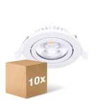 Lot 10x Noxion LED Inclinable Slim Spot Blanc Ronde 5W 550lm 60D - 940 Blanc Froid | 85mm - IP54 - Dimmable - Meilleur Rendu Des Couleurs