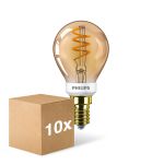 Lot 10x Philips Master Value LED Lustre E14 Boule Filament Claire 2.6W 136lm - 918 Blanc Très Chaud | Meilleur Rendu Des Couleurs - Dimmable - Équivalent 15W