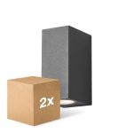 Pack duo D'Lite Applique Murale Vrebos Aluminium Noir | Convient pour 2x GU10