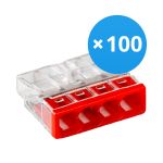 Lot 100x Wago 2273-204 Bornes de raccordement à levier Compact | 4 Câble connexion - 