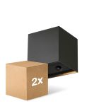 Pack duo D'Lite LED Applique Murale Elingen Aluminium Noir 2.9W 170lm - 830 Blanc Chaud | À Piles - Détecteur De Lumière