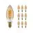 Lot 10x Philips MASTER Value LED Bougie E14 Vintage Filament Dorée 2.5W 136lm - 927 Blanc Très Chaud | Meilleur rendu des couleurs - Dimmable - Équivalent 25W
