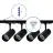 Ensemble complet Rail Monophasé Rail 1 Mètre Noir | incl. 4x Spot + GU10 2700K 3W Dimmable + Embout, Connecteur d’Alimentation