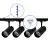 Ensemble complet Rail Monophasé Rail 2 Mètre Noir | incl. 4x Spot + GU10 2700K 3W Dimmable + Embout, Connecteur d’Alimentation et I-Connecteur