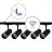 Ensemble complet Rail Monophasé Rail L 1,5 x 1,5 Mètre Noir | incl. 5x Spot + GU10 2700K 3W Dimmable + Embout, Connecteur d’Alimentation et L -Connecteur