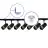 Ensemble complet Rail Monophasé Rail L 1,5 x 1,5 Mètre Noir | incl. 7x Spot + GU10 2700K 3W Dimmable + Embout, Connecteur d’Alimentation et L -Connecteur