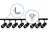 Ensemble complet Rail Monophasé Rail L 2 x 2 Mètre Noir | incl. 8x Spot + GU10 2700K 3W Dimmable + Embout, Connecteur d’Alimentation et L -Connecteur