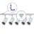 Ensemble complet Rail Monophasé Rail L 1 x 2 Mètre Blanc | incl. 5x Spot + GU10 2700K 3W Dimmable + Embout, Connecteur d’Alimentation et L -Connecteur