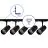 Ensemble complet Rail Monophasé Rail L 1,5 x 2 Mètre Noir | incl. 5x Spot + GU10 2700K 3W Dimmable + Embout, Connecteur d’Alimentation et L -Connecteur 