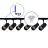Ensemble complet Rail Monophasé Rail L 1,5 x 2 Mètre Noir | incl. 6x Spot + GU10 2700K 3W Dimmable + Embout, Connecteur d’Alimentation et L -Connecteur 