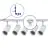Ensemble complet Rail Monophasé Rail L 1 x 1,5 Mètre Blanc | incl. 5x Spot + GU10 2700K 3W Dimmable + Embout, Connecteur d’Alimentation et L -Connecteur