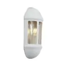Ansell LED Wall Light Latina Half Lantern White - Suitable for E27 up to 42W | IP65