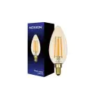 Noxion Lucent LED E14 Bougie Filament Ambre 4.1W 350lm - 822 Blanc Très Chaud | Dimmable - Équivalent 40W