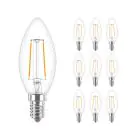 Lot 10x Philips Corepro LED Bougie E14 Filament Claire 2W 250lm - 827 Blanc Très Chaud | Équivalent 25W