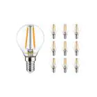 Lot 10x Noxion Lucent Lustre LED E14 Boule Filament Claire 2.5W 250lm - 822-827 Dim To Warm | Dimmable - Équivalent 25W