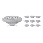 Lot 10x Noxion Lucent Spot LED G53 AR111 7.4W 450lm 24D - 930 Blanc Chaud | Meilleur Rendu Des Couleurs - Dimmable - Équivalent 50W