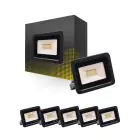 Lot 6x Projecteur LED 20W 2000lm 100D - 830 Blanc Chaud | IP66 - Symétrique