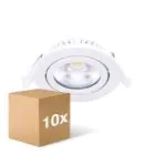 Lot 10x Noxion LED Inclinable Slim Spot Blanc Ronde 5W 550lm 60D - 940 Blanc Froid | 85mm - IP54 - Dimmable - Meilleur Rendu Des Couleurs