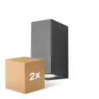 Pack duo D'Lite Applique Murale Vrebos Aluminium Noir | Convient pour 2x GU10