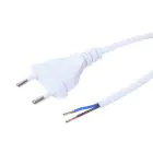 Euro Câble D'Alimentation Avec Plat Prise 2x 0,75 2m Blanc