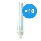 Lot 10x Philips MASTER PL-C 26W - 830 Blanc Chaud | 2 Pin