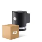 Lot 4x D'Lite Solis Applique Murale Solar Noir Up & Down - 830 Blanc Chaud | IP54 - Détecteur De Mouvement
