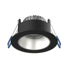 Noxion Spot LED Ares Profond ring Noir 6W 540lm 927-940 3CCT - avec Inner Cercle  Argent | Diamètre 68mm