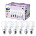 Lot 6x Philips Ampoule LED E27 Poire Dépolie 8W 806lm - 827 Blanc Très Chaud