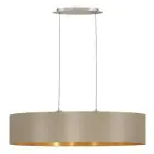 Eglo Suspension Luminaire Maserlo Acier Nickel Satiné | Convient pour 2x E27