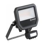Ledvance LED Breedstraler Aluminium Zwart 17W 2200lm 100D - 830 Warm Wit | IP65 - Bewegings- En Lichtsensor - Symmetrisch