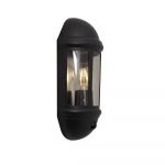 Ansell LED Wandlamp Latina Halve Lantaarn Zwart - Geschikt voor E27 tot 42W | IP65 - Bewegings- en lichtsensor