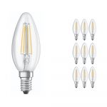 Voordeelpak 10x Ledvance CLASSIC LED E14 Kaars Filament Helder 4.8W 470lm - 827 Zeer Warm Wit | Dimbaar - Vervangt 40W