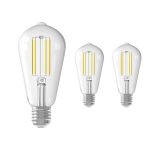Voordeelpak 3x Calex Smart Rustiek Filament LED Lamp E27 7W 806lm 1800-3000| Tuya Wifi - Afstembaar Wit