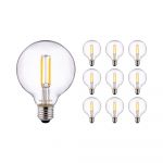 Voordeelpak 10x Noxion PRO LED Globe Classic Filament G95 E27 8W 827 Helder | Zeer Warm Wit - Dimbaar - Vervangt 60W