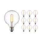 Voordeelpak 10x Noxion PRO LED Globe Classic Filament G95 E27 8W 827 Helder | Zeer Warm Wit - Dimbaar - Vervangt 60W